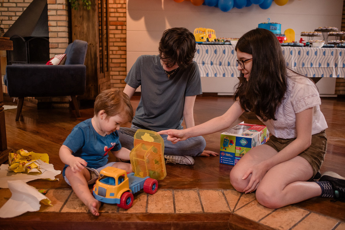 trabalho documental de fotografia em um aniversário infantil