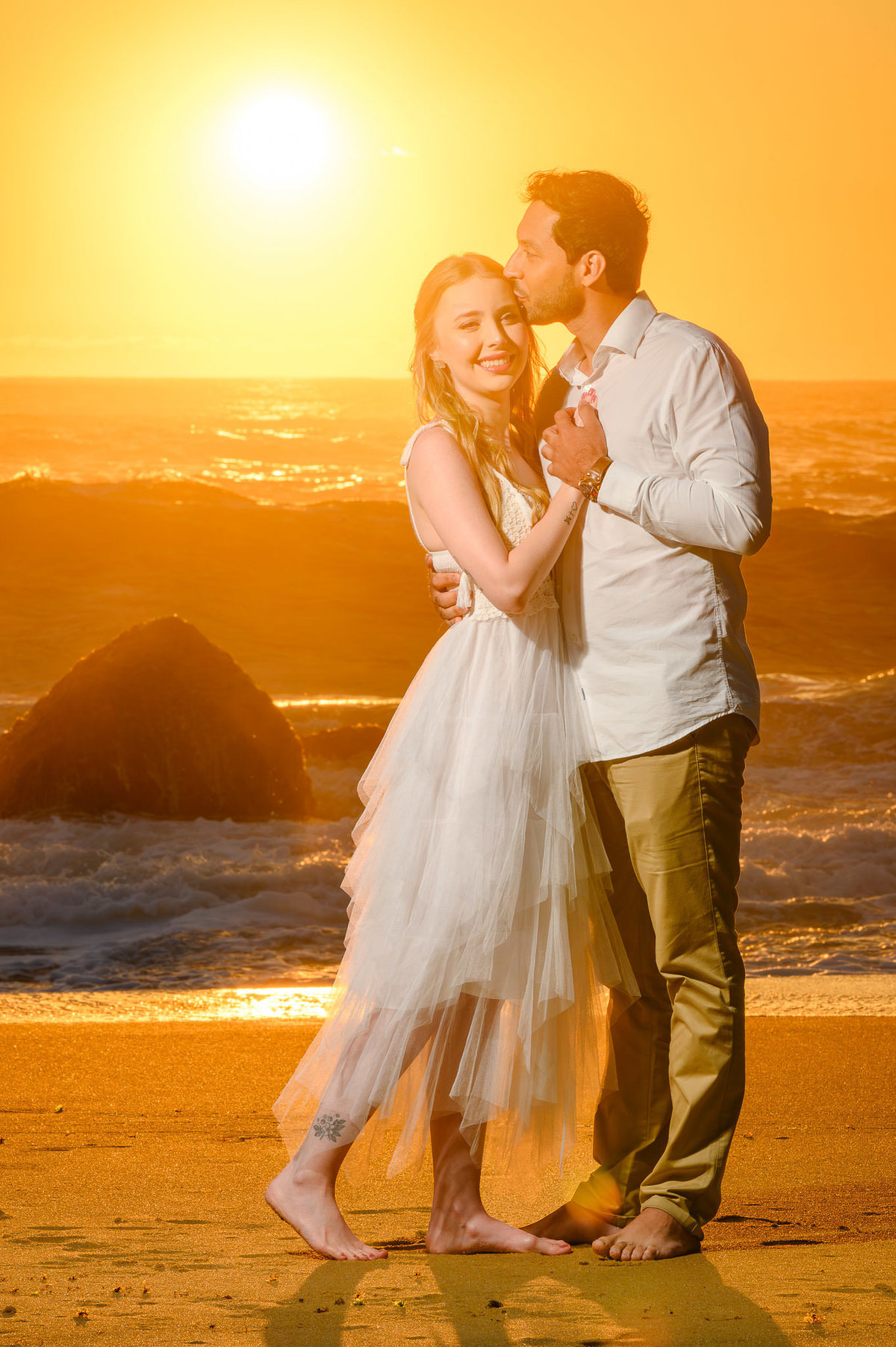 Pré-wedding de Anelise e Murillo na Praia do Estaleirinho em Balneário Camboriú