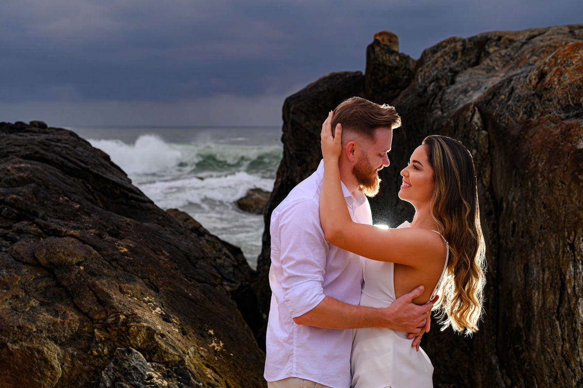 Camila e Jaques em ensaio pré-wedding no litoral de Santa Catarina