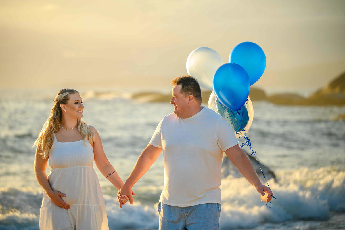 ensaio fotográfico gestante praia balneário camboriú SC, chá de revelação