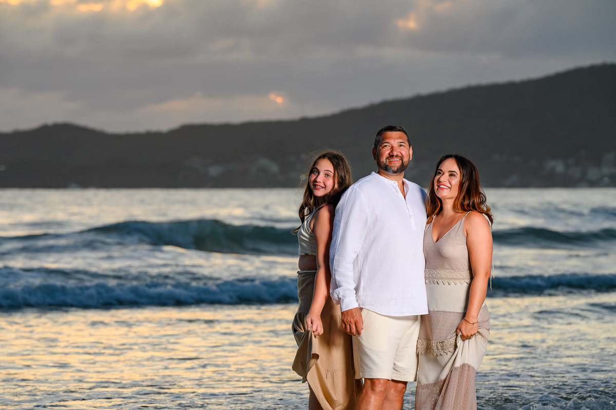 Ensaio fotográfico em família no litoral de Santa Catarina