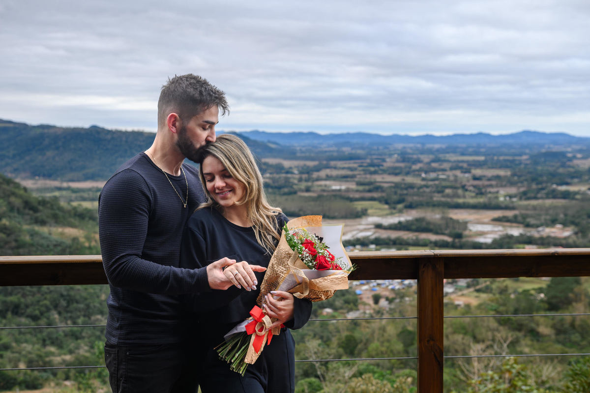 Pedido de casamento em Praia Grande SC com vista para a serra