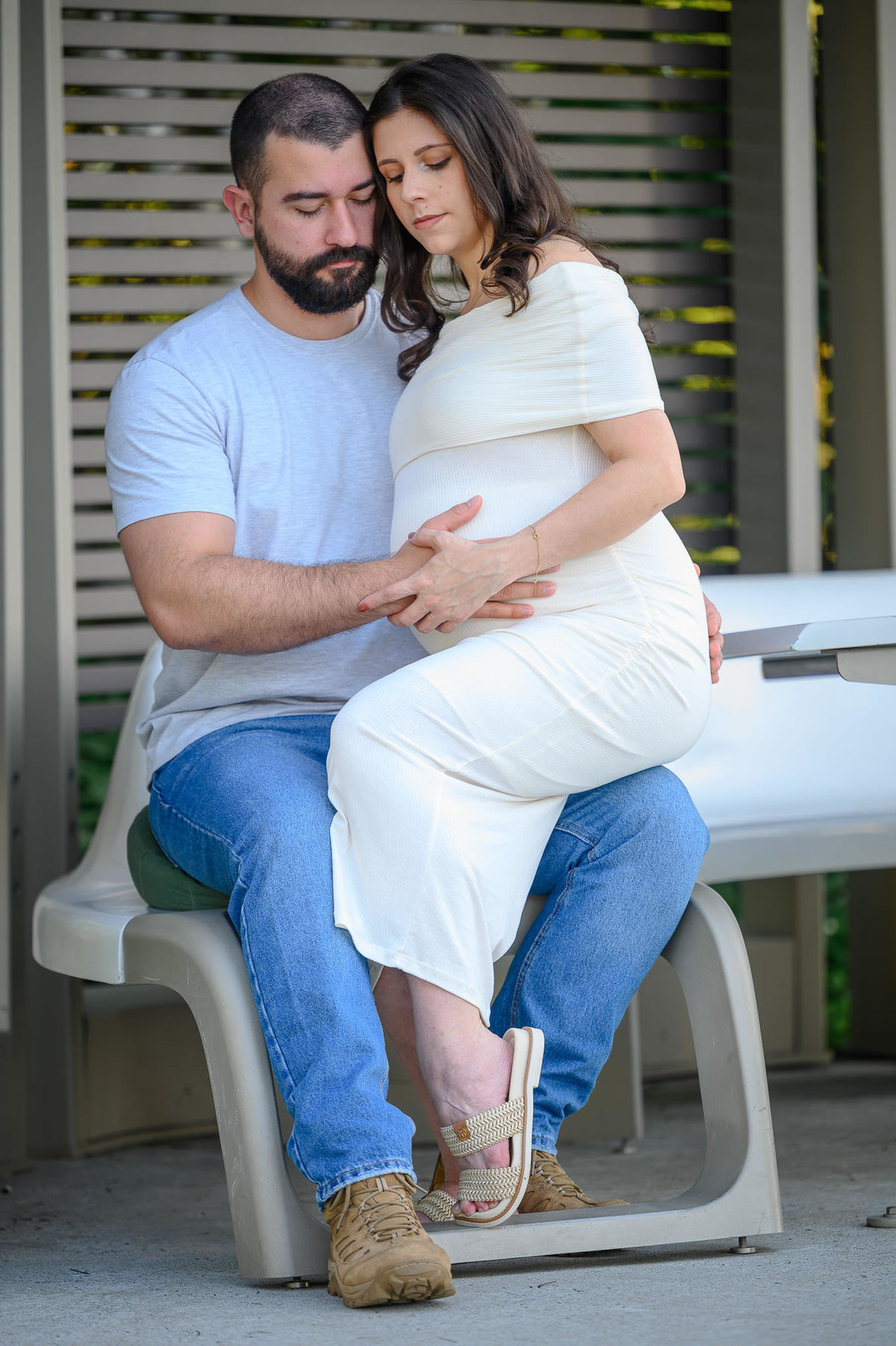 Gestante e casal em ensaio fotográfico no Vivapark SC