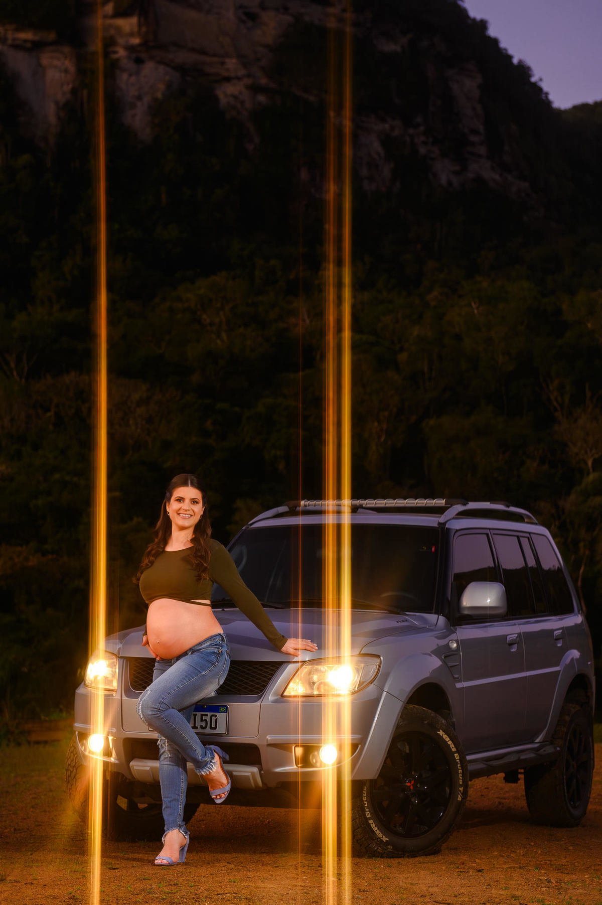 ensaio gestante com carro