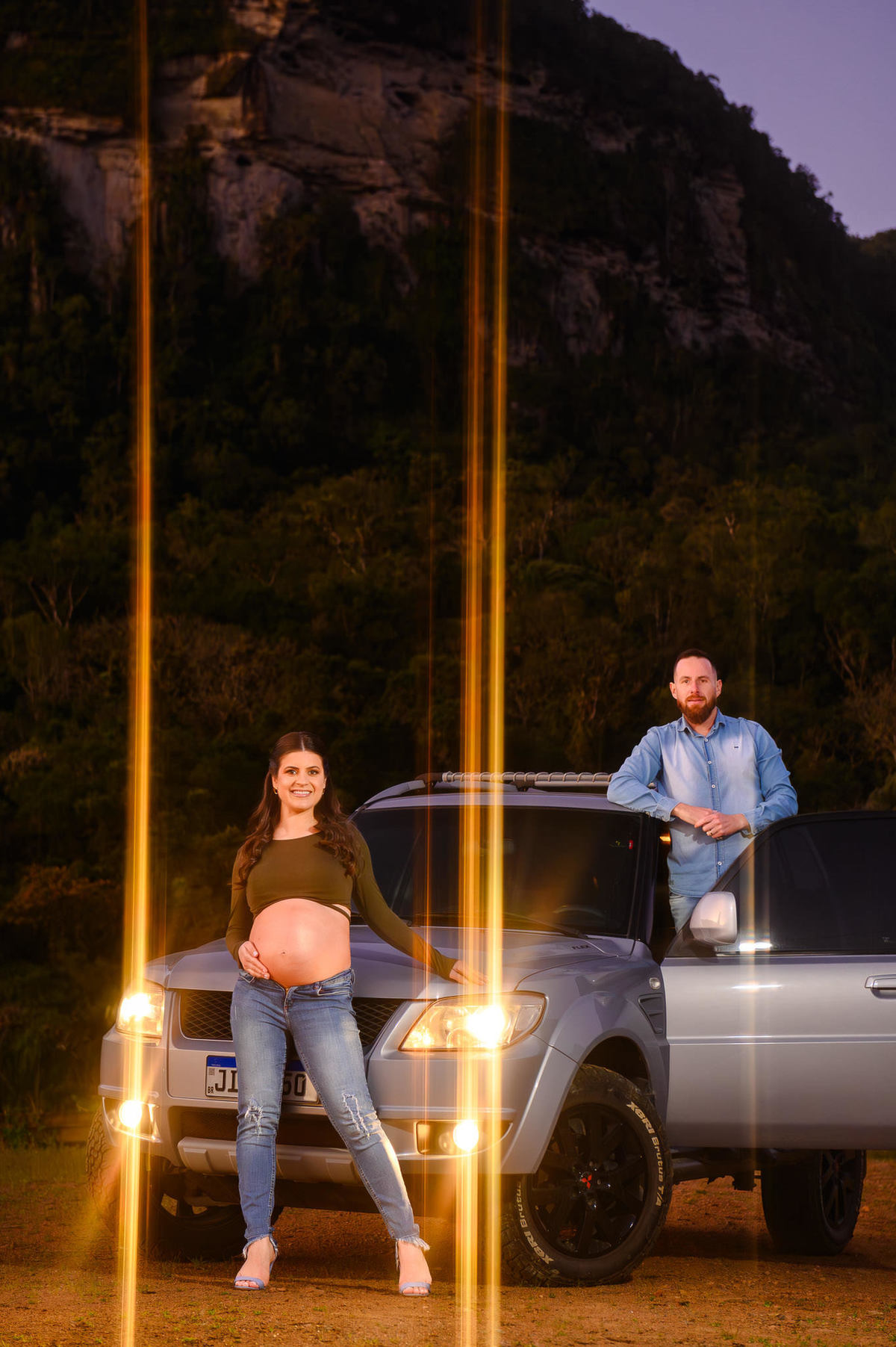 ensaio gestante com carro