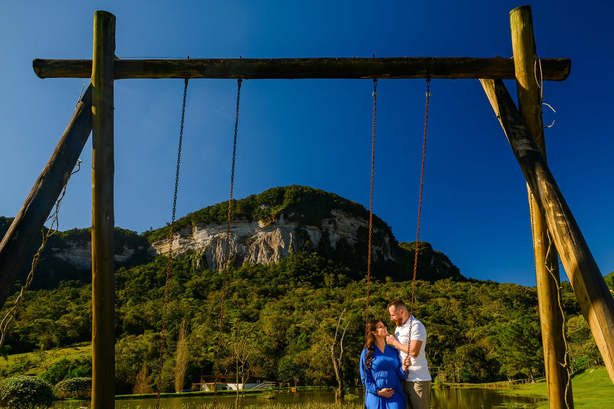 Ensaio gestante no Vale dos Ventos em Rio dos Cedros SC