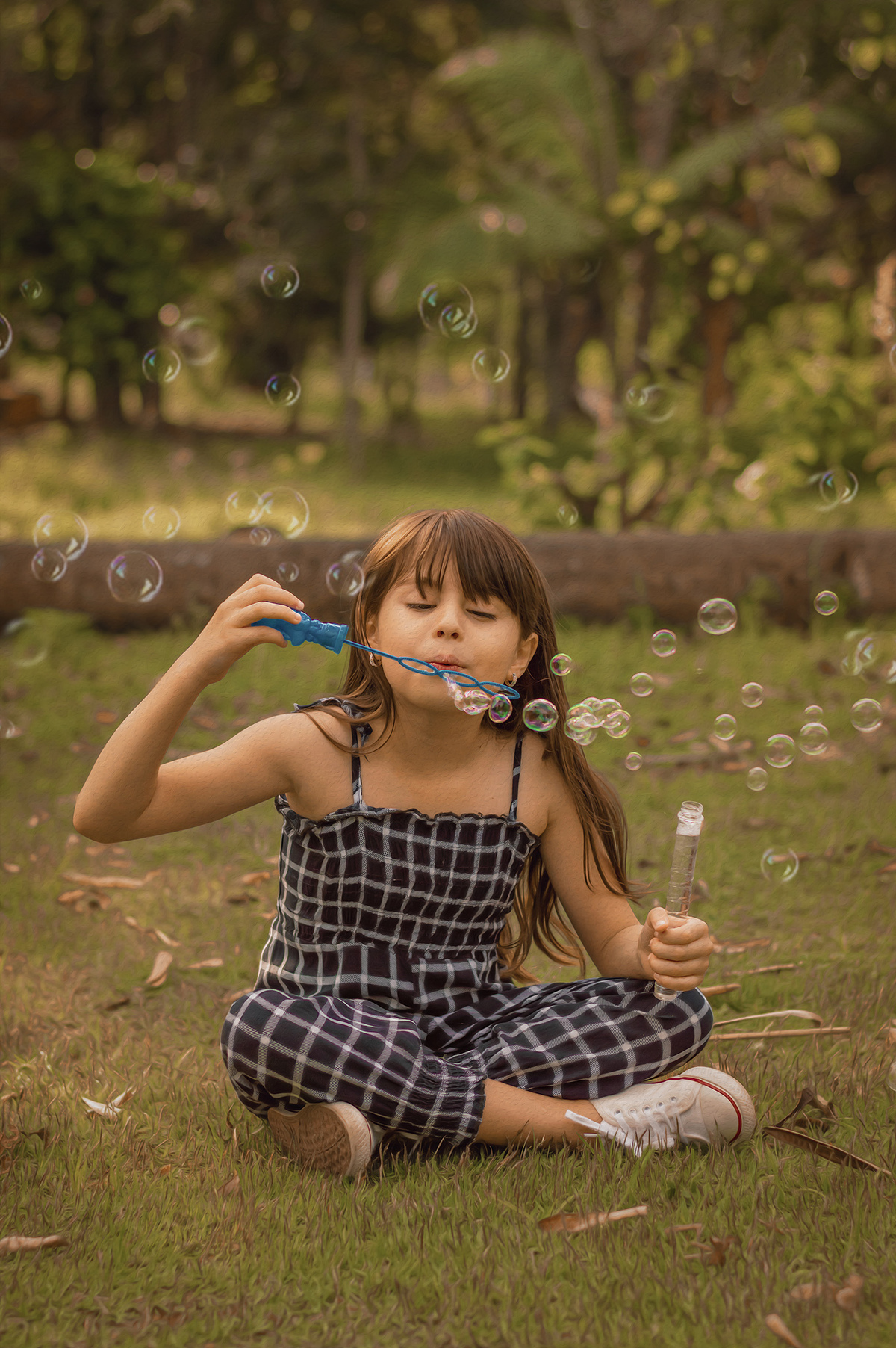 Ensaio menina e bolhas de sabão