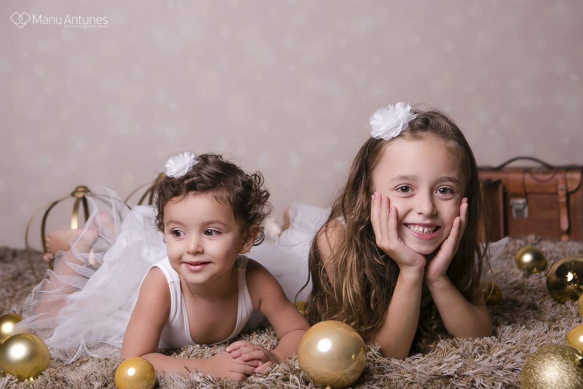 irmãs em ensaio de natal