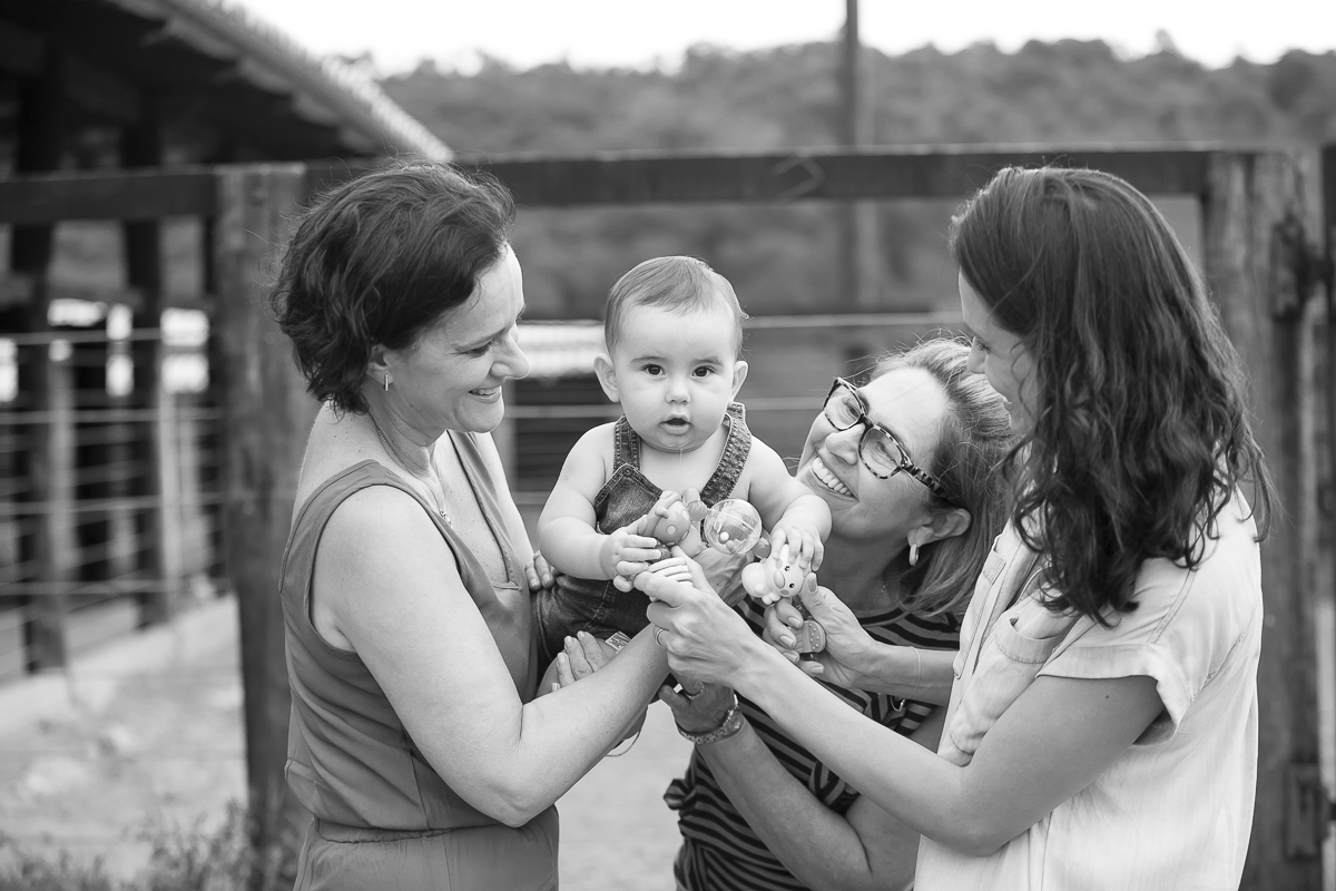 avós e a mamãe brincando com o filho