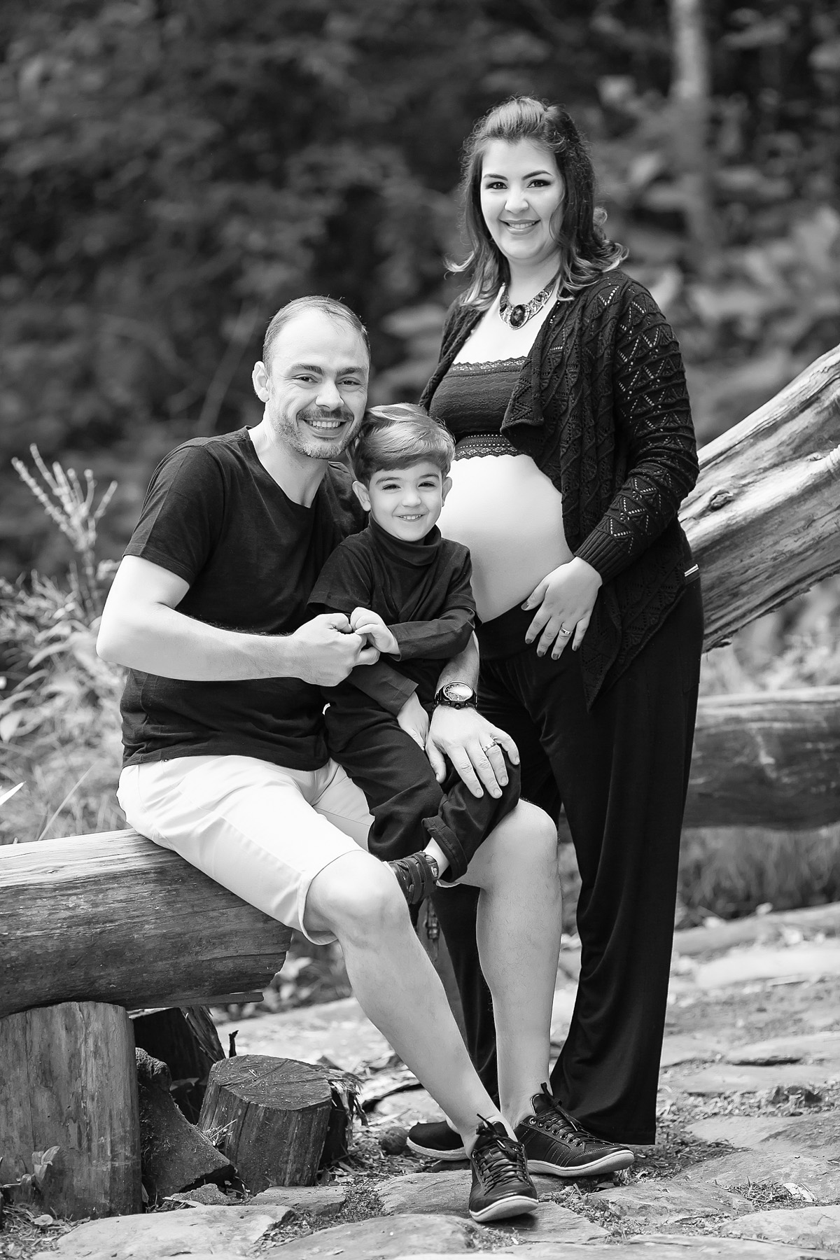 retrato de família preto e branco