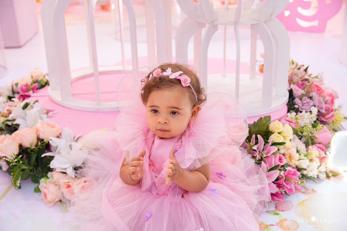 Decoração Jardim de Borboletas Clara 1 ano Taquara RJ