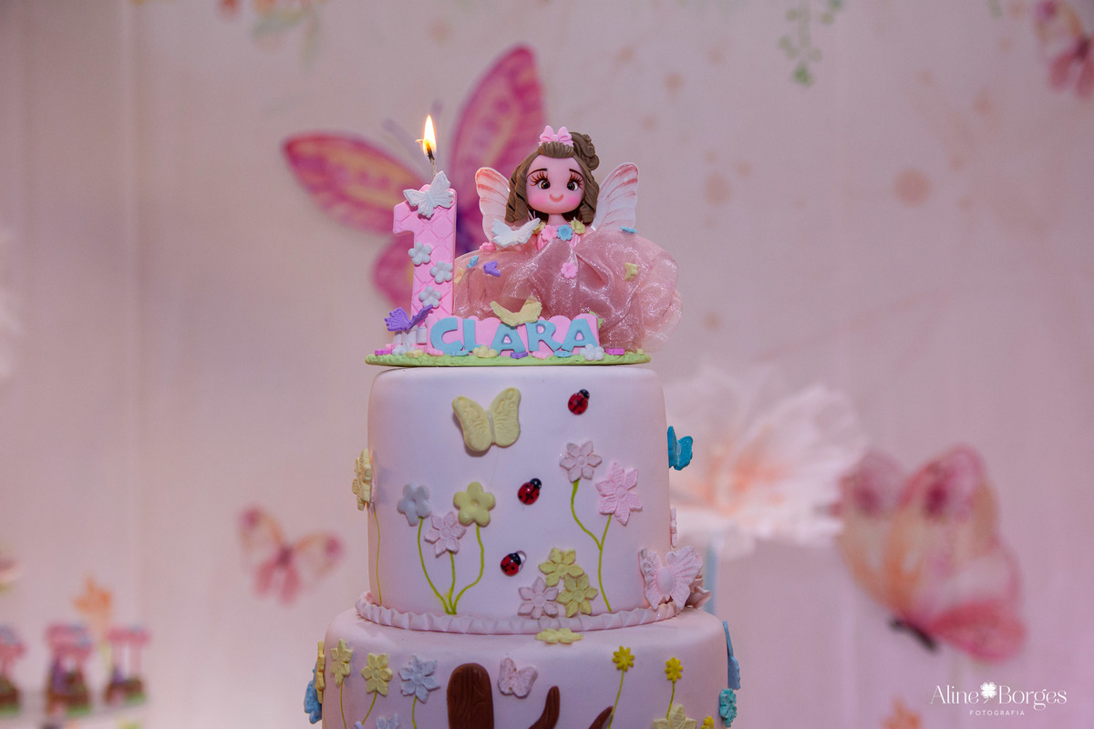 tema Jardim de Borboletas Clara 1 ano hora do parabens Taquara RJ