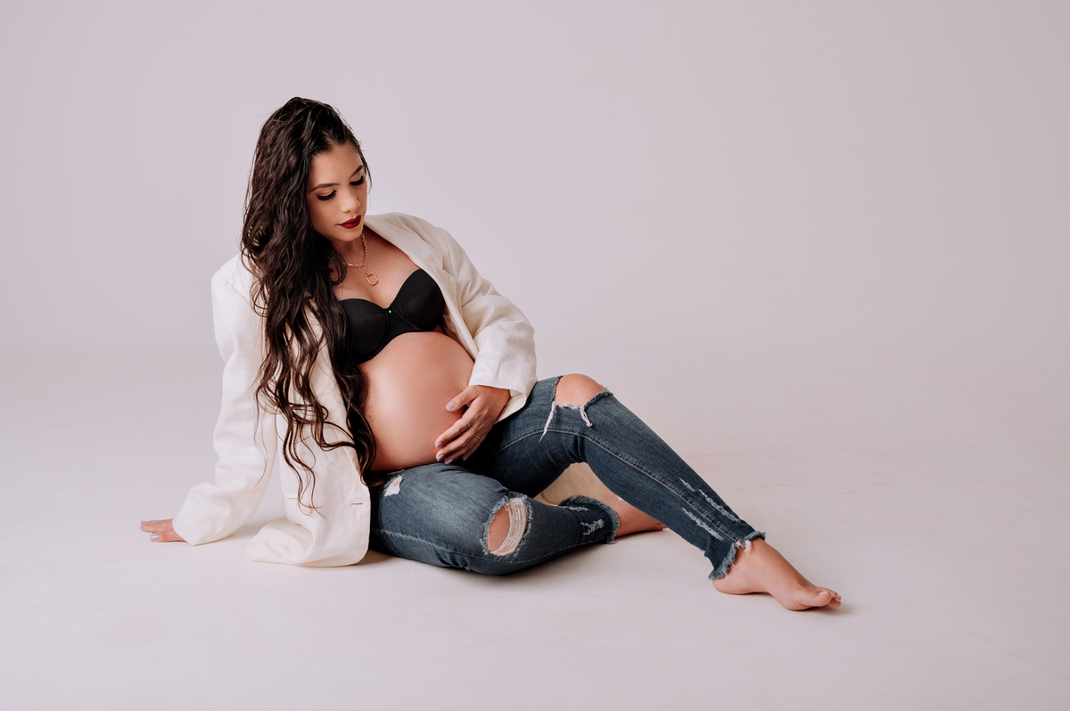 Ensaio Gestante Estúdio - Akleinefotografias