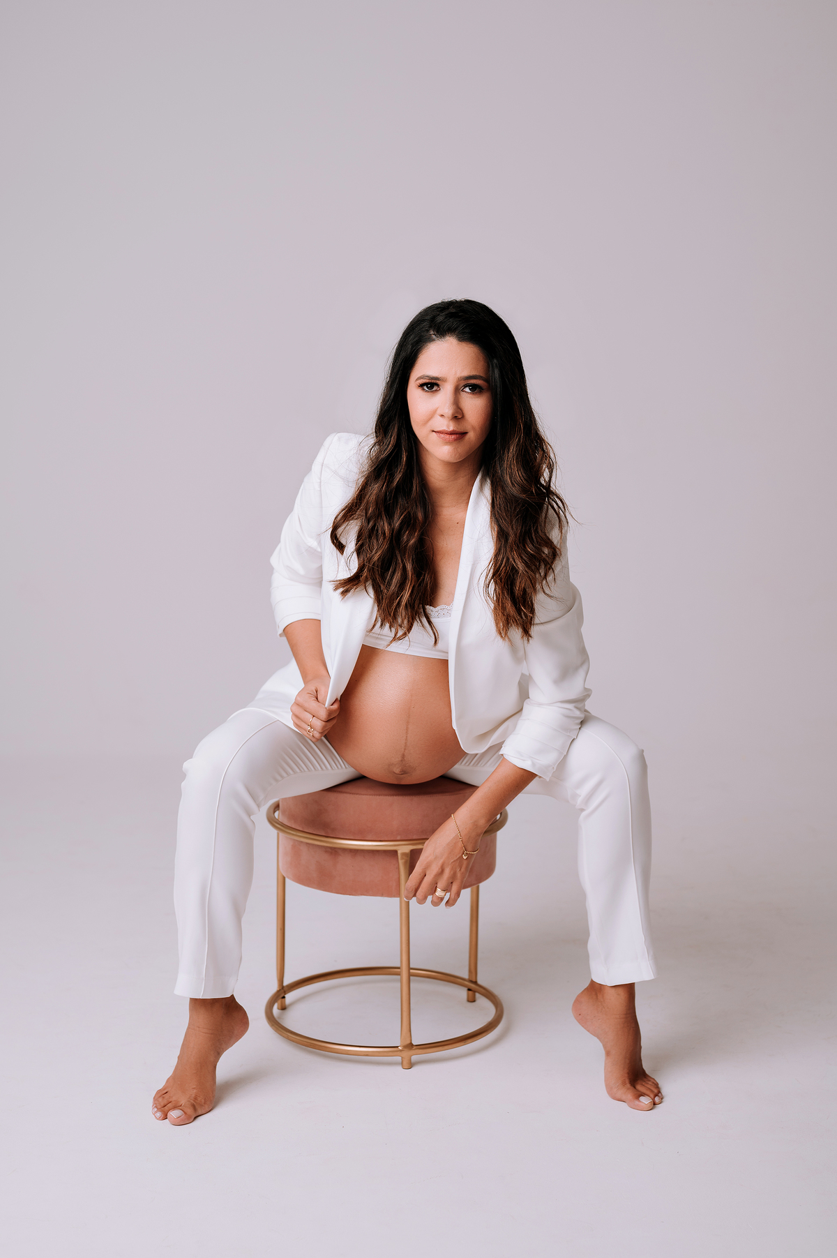 adriana kleine fotografias Imperatriz MA. blazer branco ensaio gestante