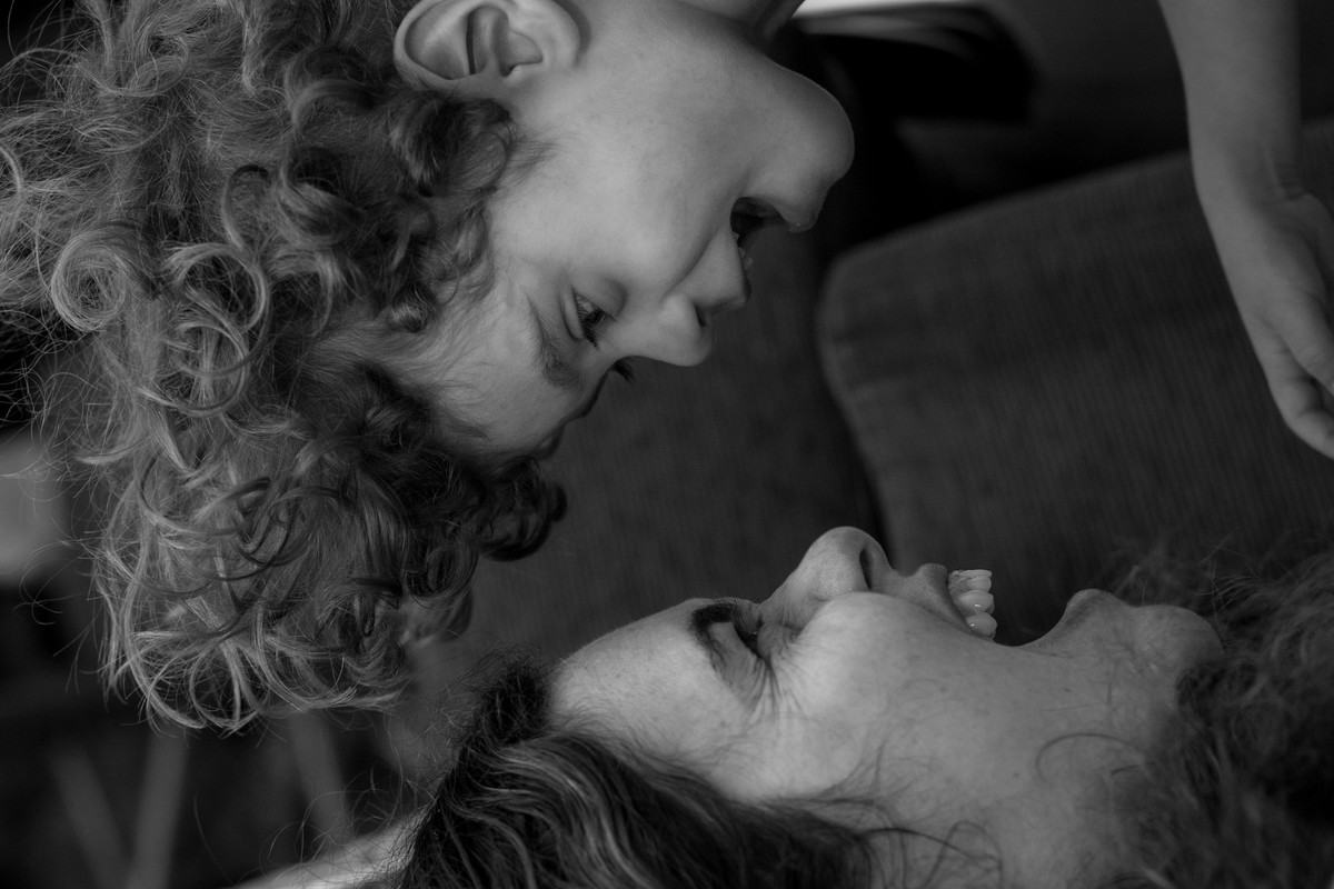 Ícaro e mamãe sorrindo