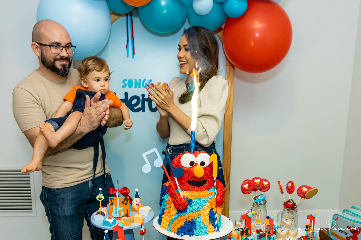 aniversario de 1 ano infantil de menino songs for heitor tema vila sesamo e Mrs. Rachel canal do youtube em casa no condominio lacqua em natal - fotografo infantil - foto aniversario fotografia em natal  decoração