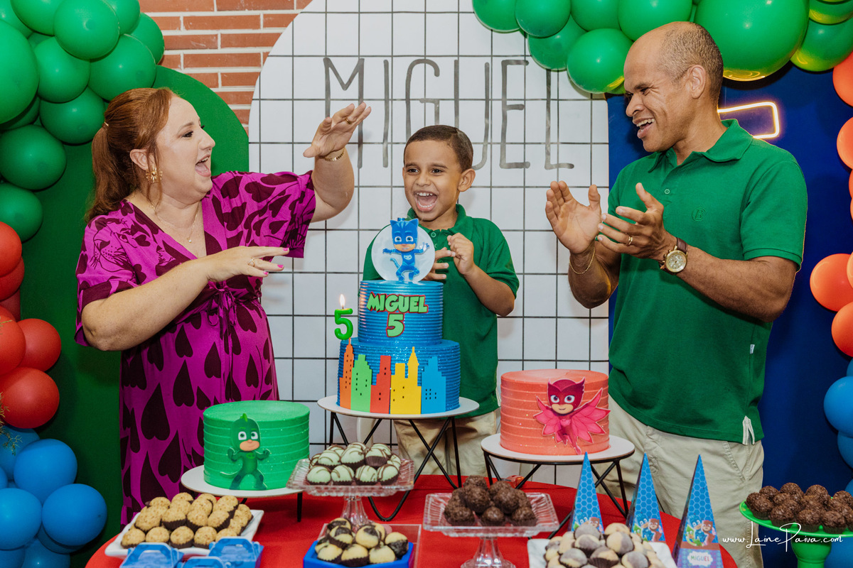 aniversario de 5 anos infantil de menino tema PJ Masks no Vila do Brincar em Natal - fotografo infantil - foto aniversario fotografia em nata decoração