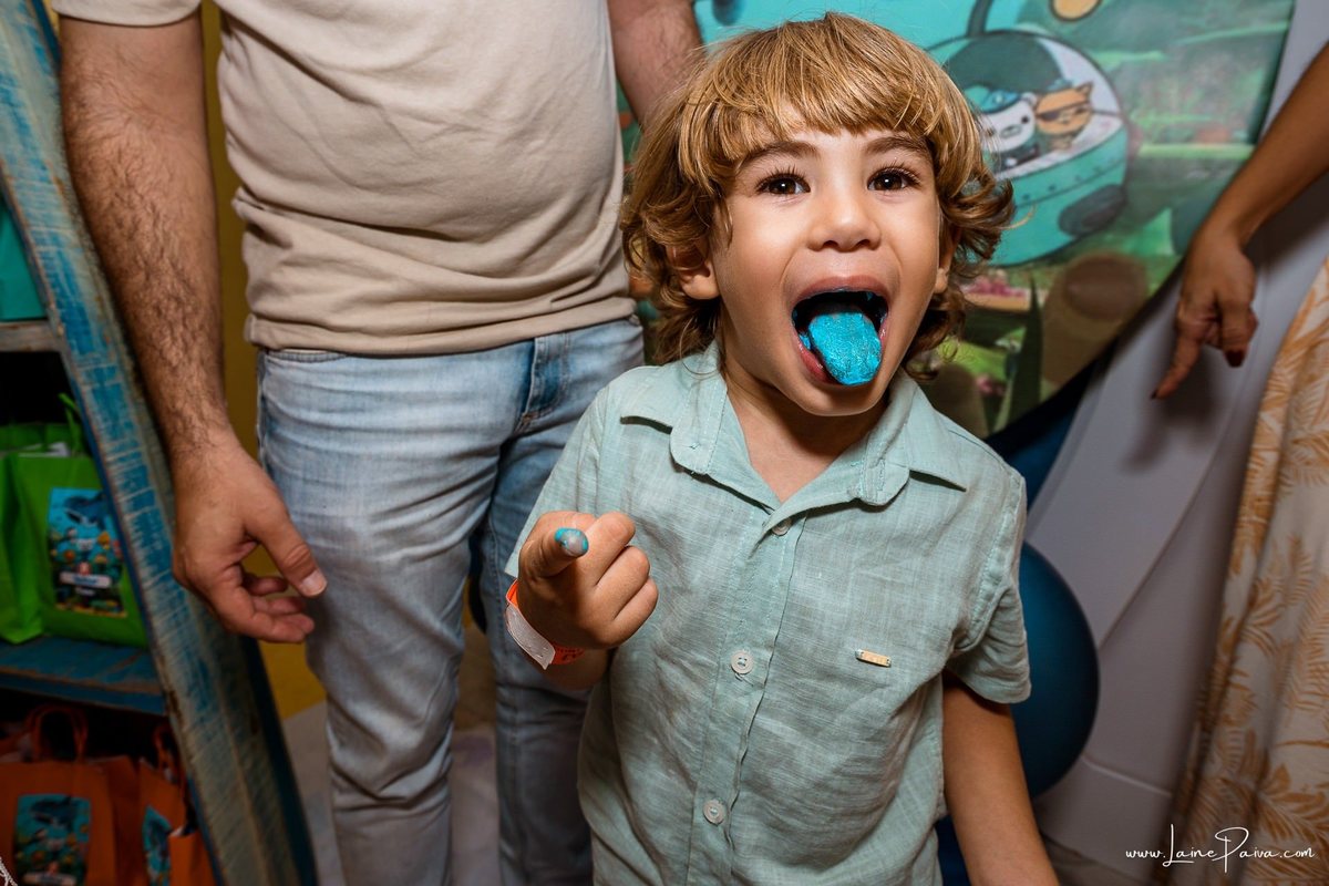 fotografia de Aniversario infantil, festa de 4 anos de Heitor no Brinkids no Natal Shopping, com tema Octonautas, brincadeiras, diversão para as crianças e muito carinho de familiares e amigos.