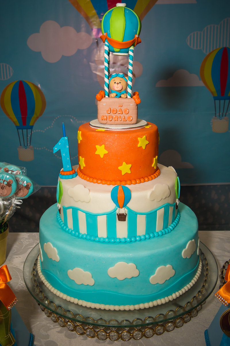 bolo do aniversário ursinho baloeiro