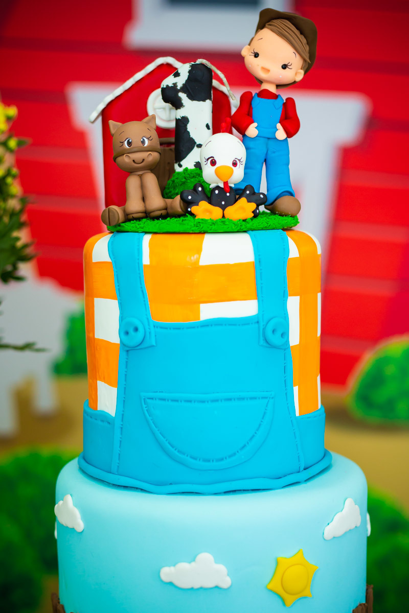 bolo com tema da fazendinha