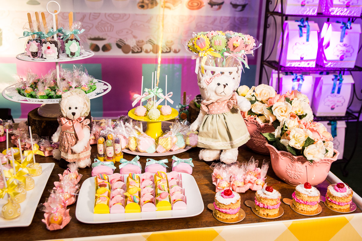 mesa de doces de aniversário de 1 ano