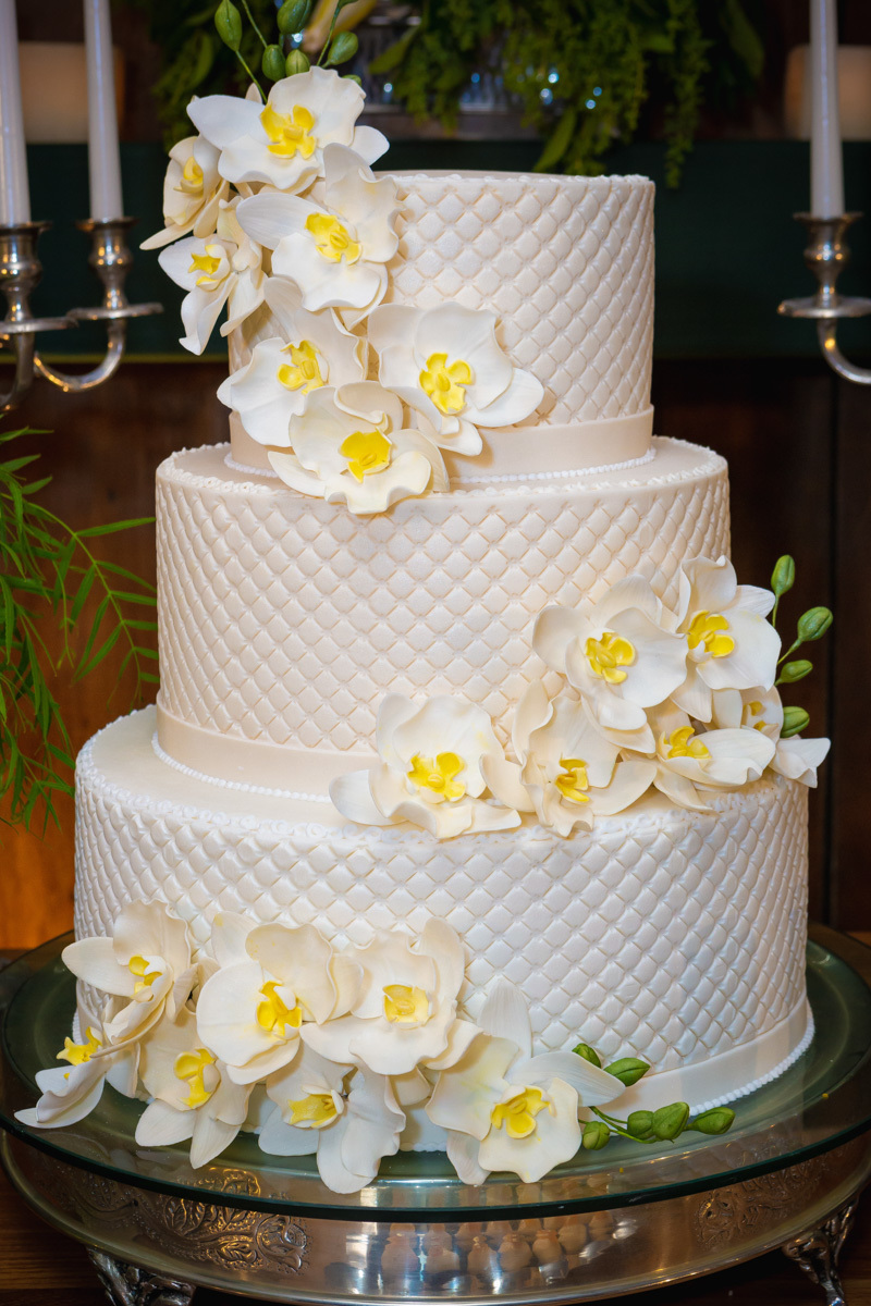 bolo do casamento na recepção do Yolla Gourmet