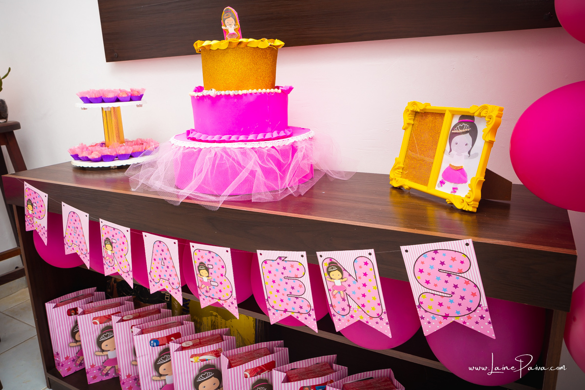 lancheiras e decoração de aniversário de 5 anos tema da bailarina