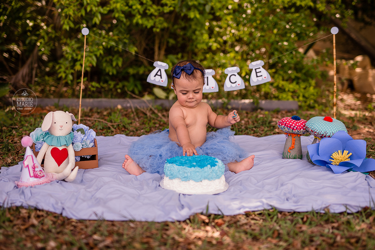 ensaio externo um ano e smash the cake alice