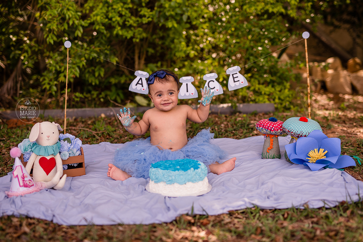 ensaio externo um ano e smash the cake alice