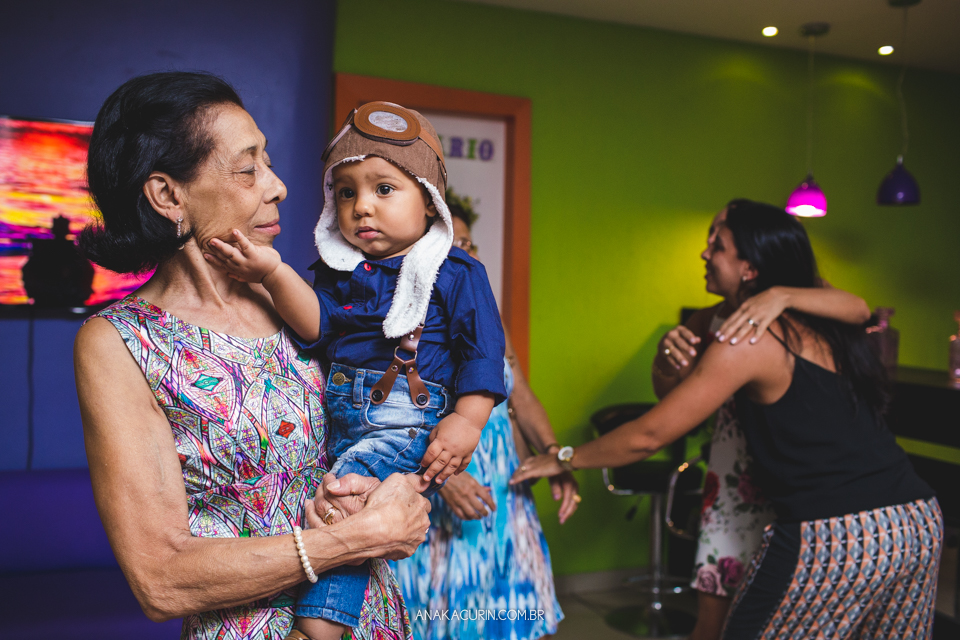 Festa de 1 ano do Bento, com o tema Aviador, fotografada por Ana Kacurin, no Rio de Janeiro