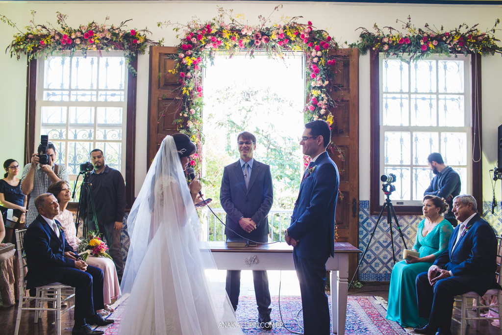Cerimônia de casamento adventista de Larissa e Daniel no Solar Real em Santa Teresa