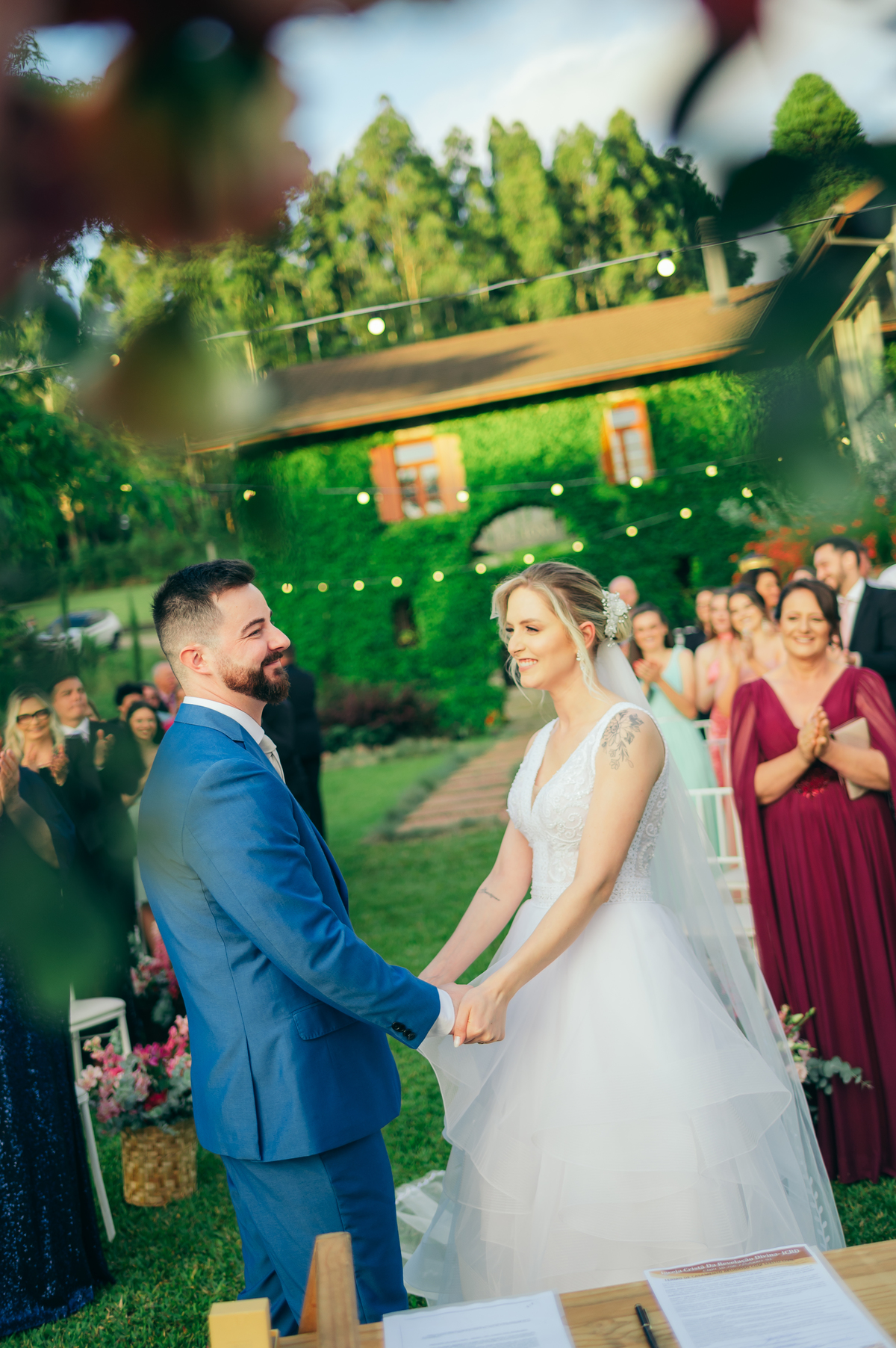 cerimonia externa casamento de dia daniela radavelli fotografia make de noiva cabelo de noiva La Casa Piemont Farroupilha 