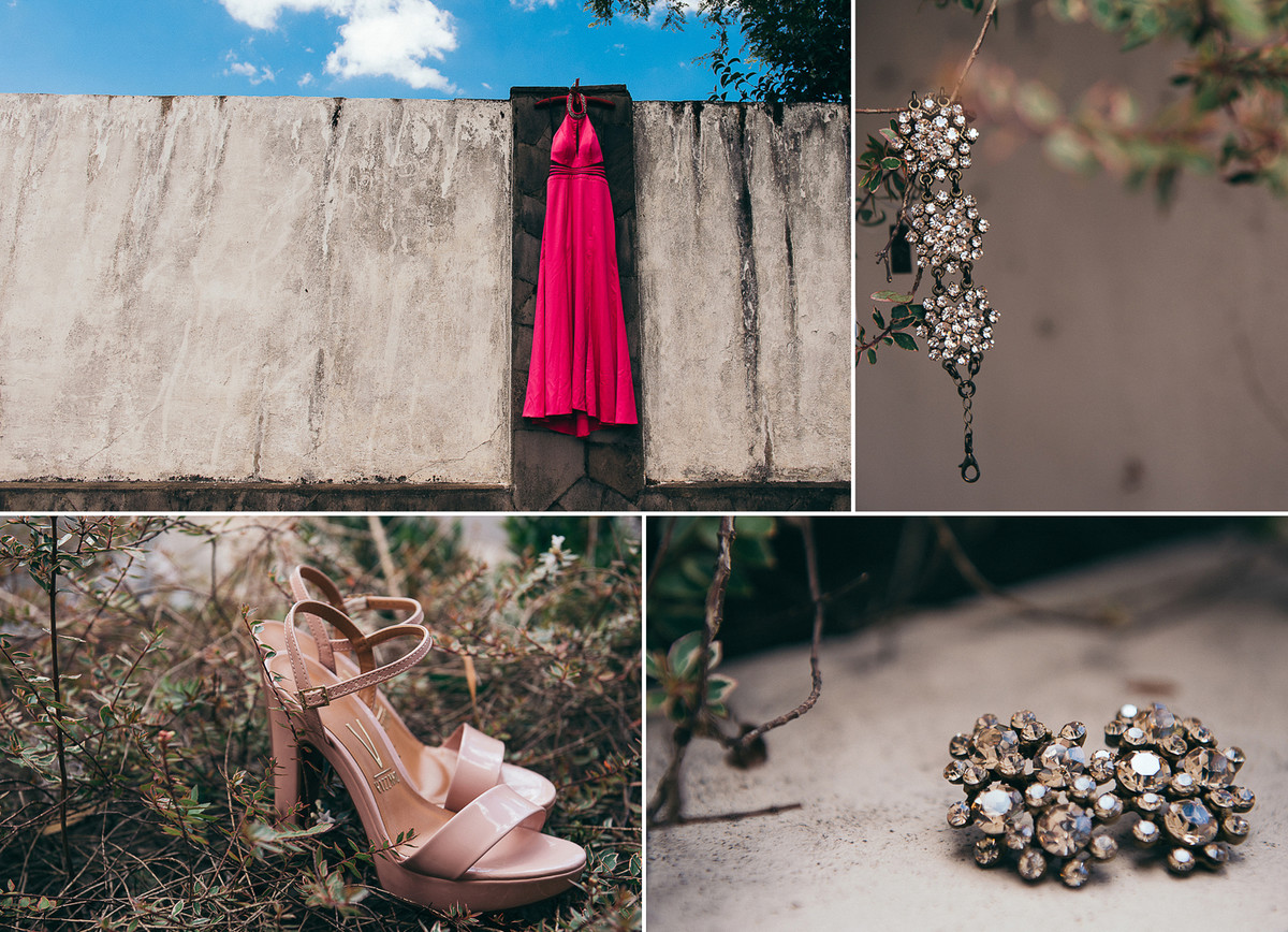 vestido rosa de formatura