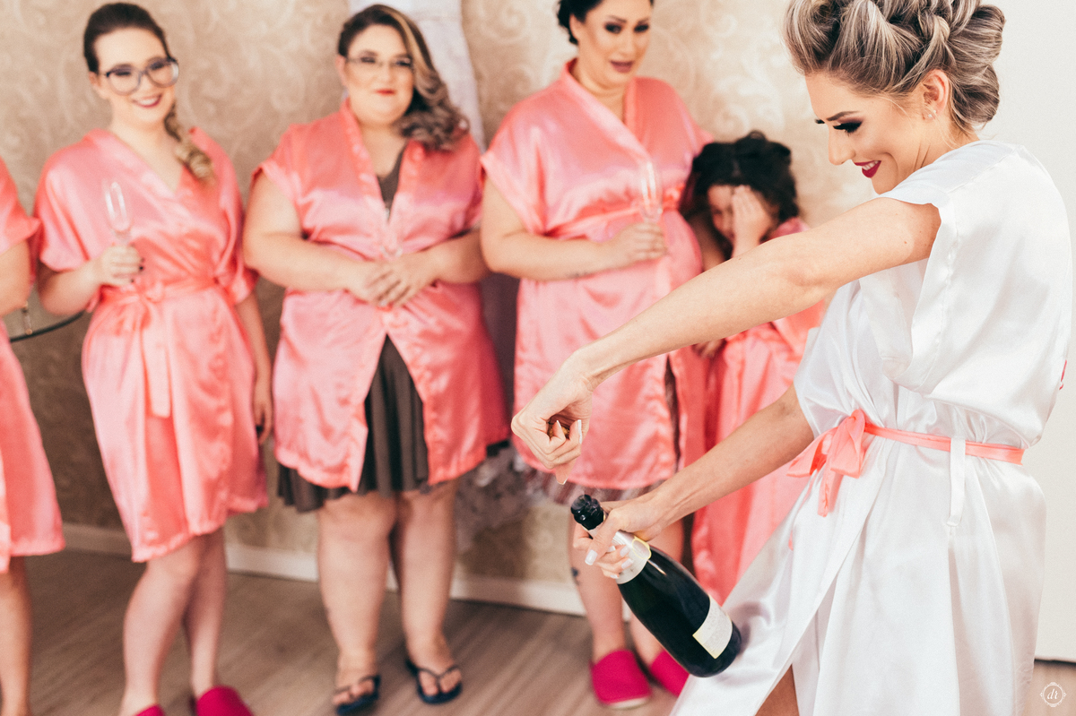 espumante com as madrinhas brinde 