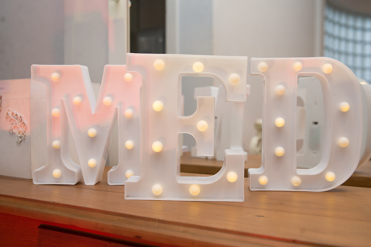 Detalhe da decoração da recepção de formatura em medicina em Pelotas. Foto por Marco Moscarelli