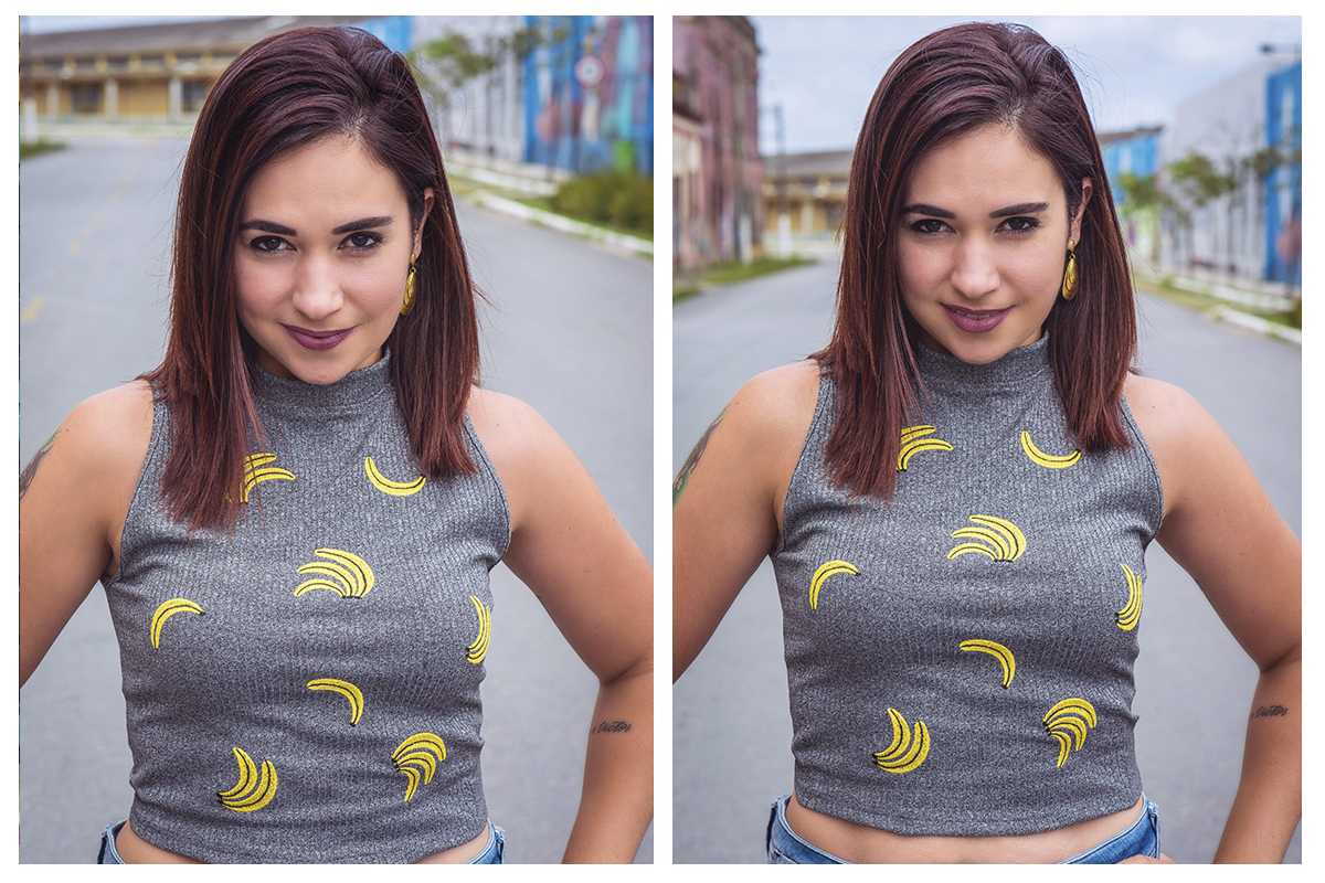 Aniversariante do e modelo posando para foto no meio da rua no porto de Pelotas. Foto por Marco Moscarelli