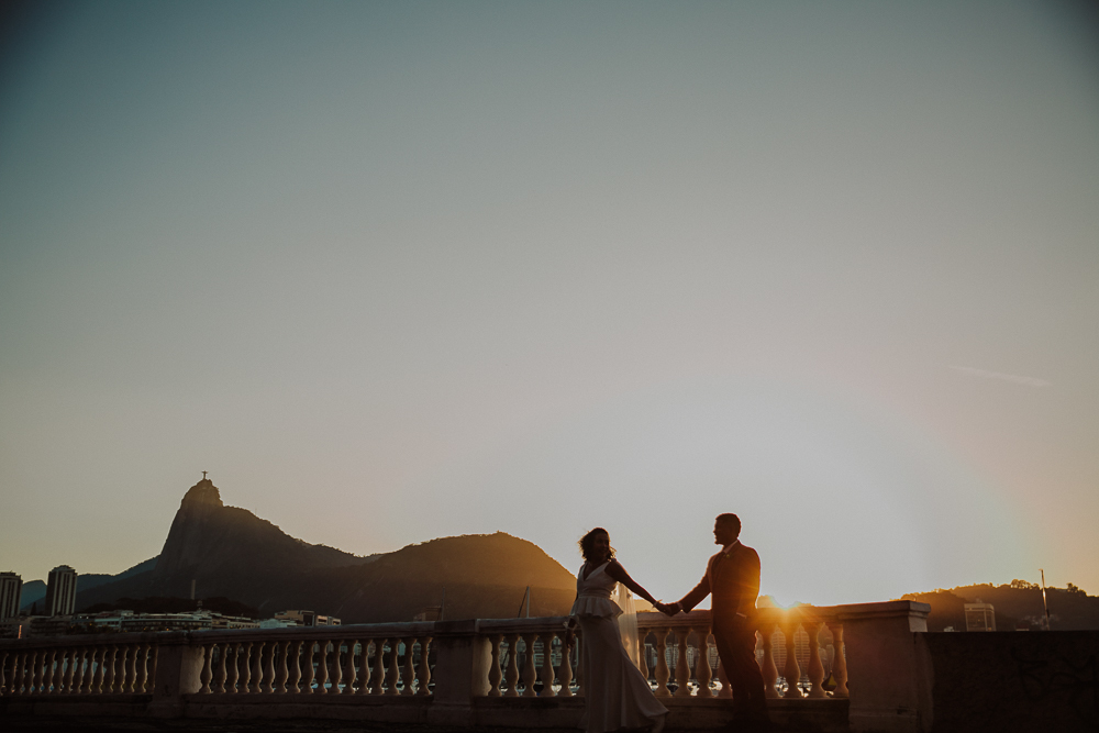 Mini wedding com vista para o Cristo Redentor e Baía de Guanabara.
