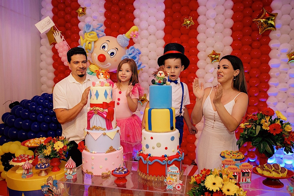 aniversario - aniversario infantil - aniversario duplo - tema circo - aniversario de gemeos - jaragua do sul - chroma fotografia