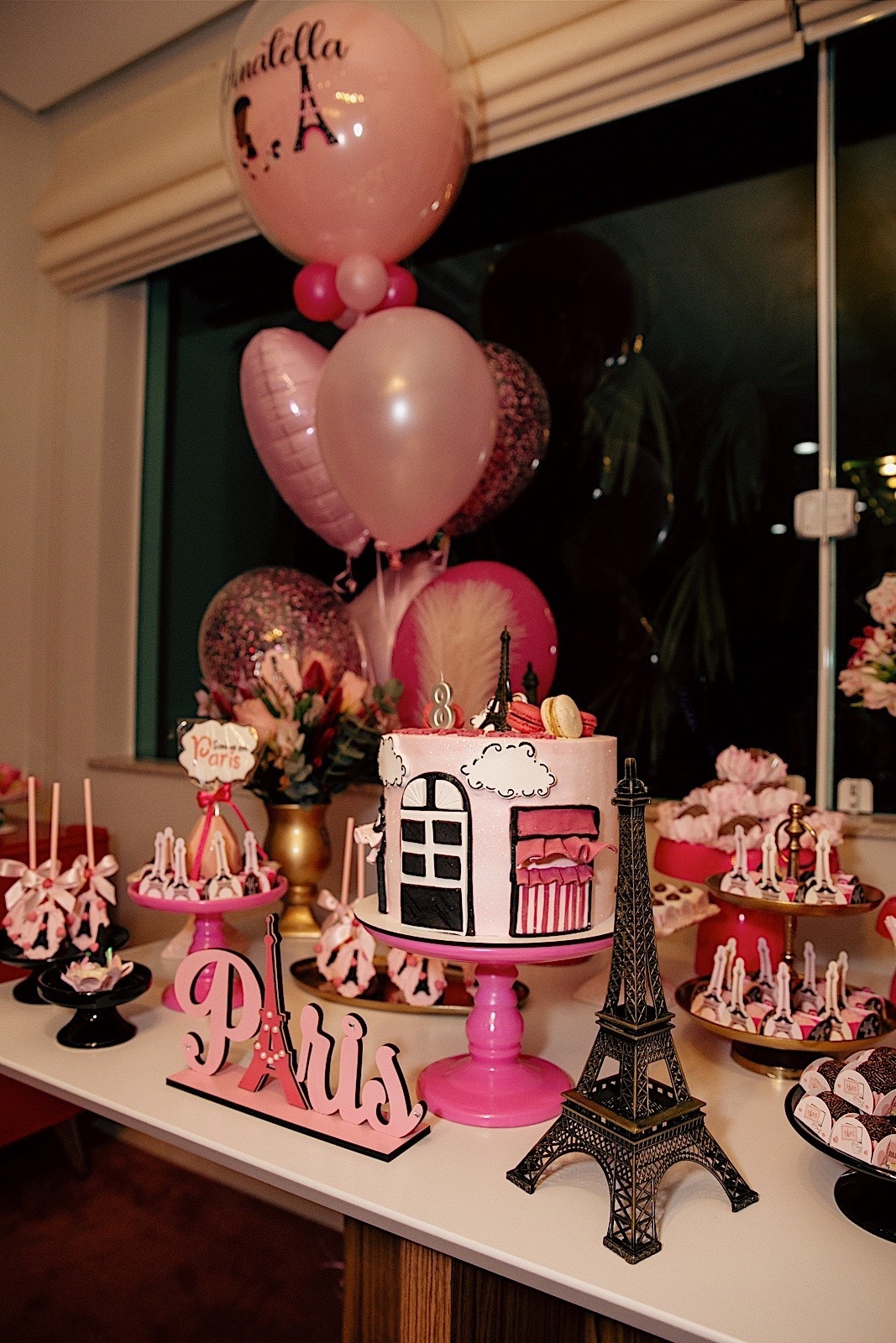 aniversario - aniversario infantil - noite do soninho - aniversario Donatella - donatella 8 anos - fotografia infantil - tema paris - chroma fotografia