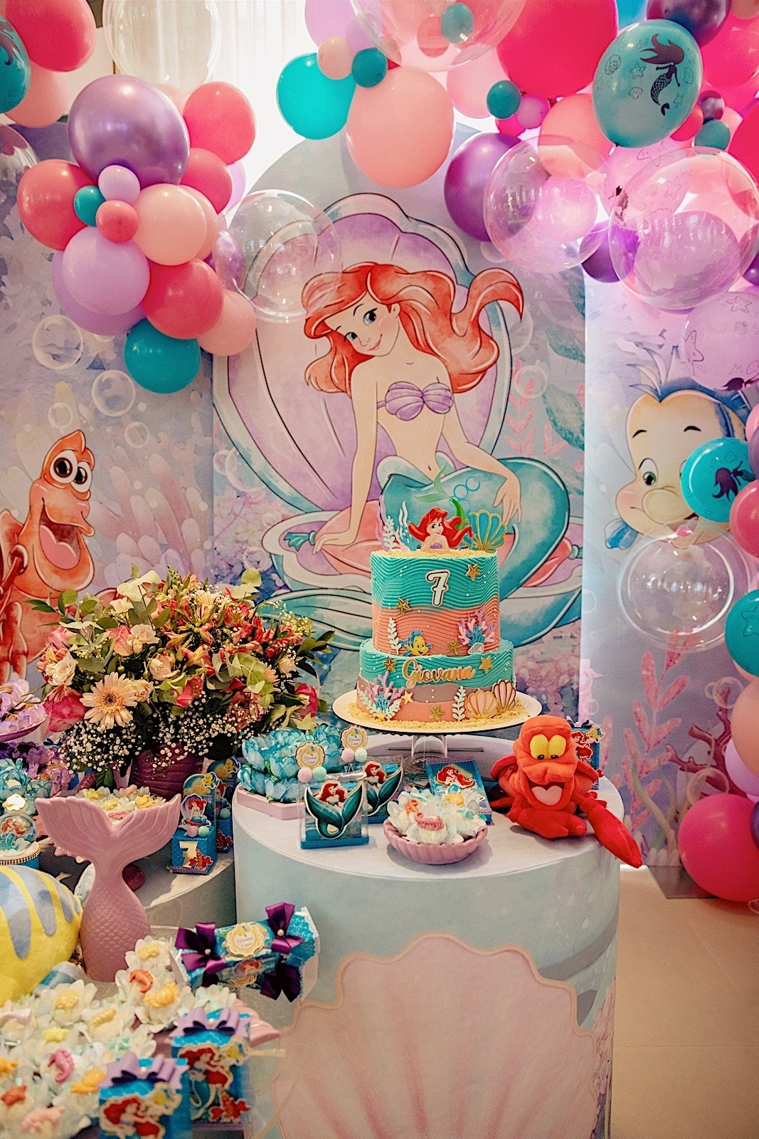 aniversario - aniversario infantil - festa de aniversario - tema pequena sereia - tema disney - Giovana 7 anos - fotografia infantil - fotografia de familia - fotografos jaragua do sul - chroma fotografia 