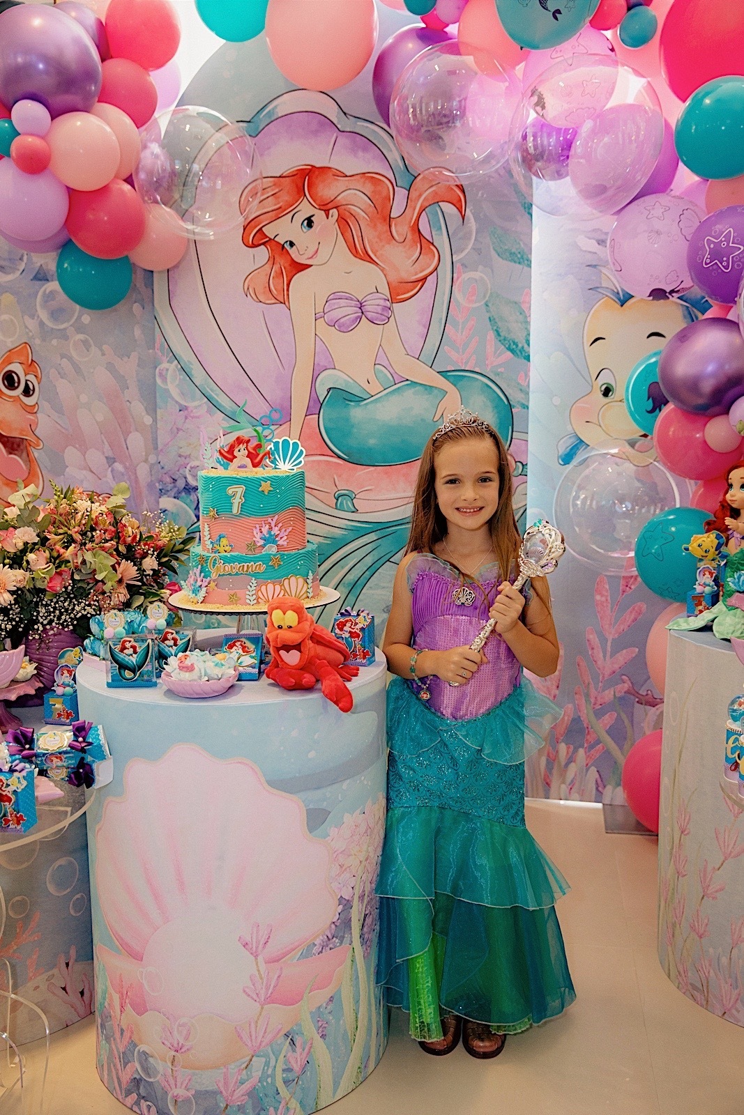 aniversario - aniversario infantil - festa de aniversario - tema pequena sereia - tema disney - Giovana 7 anos - fotografia infantil - fotografia de familia - fotografos jaragua do sul - chroma fotografia 