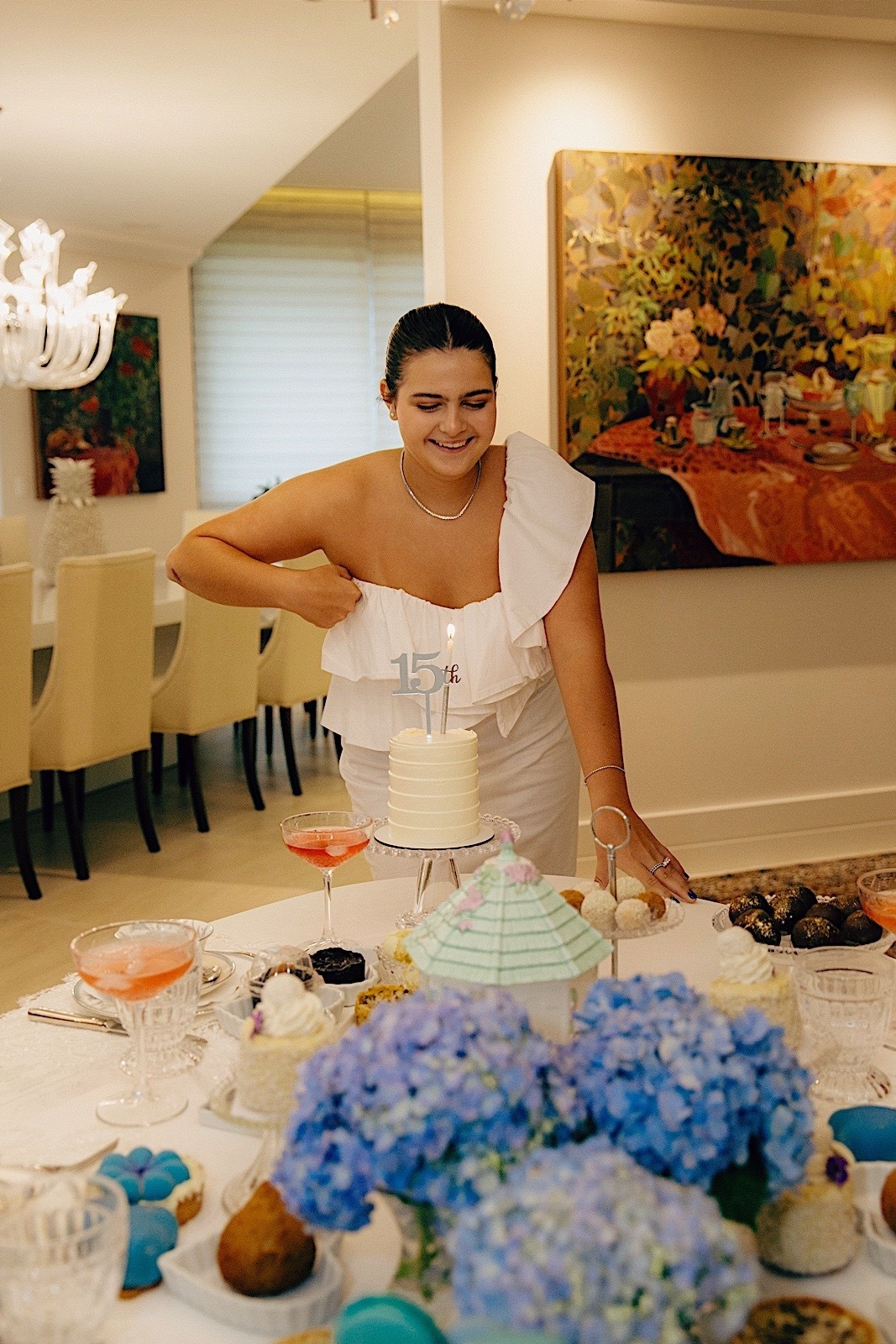 aniversario - aniversario 15 anos - cha da tarde - 15 anos - Valentina 15 anos - jaragua do sul - aniversario em casa - chroma fotografia