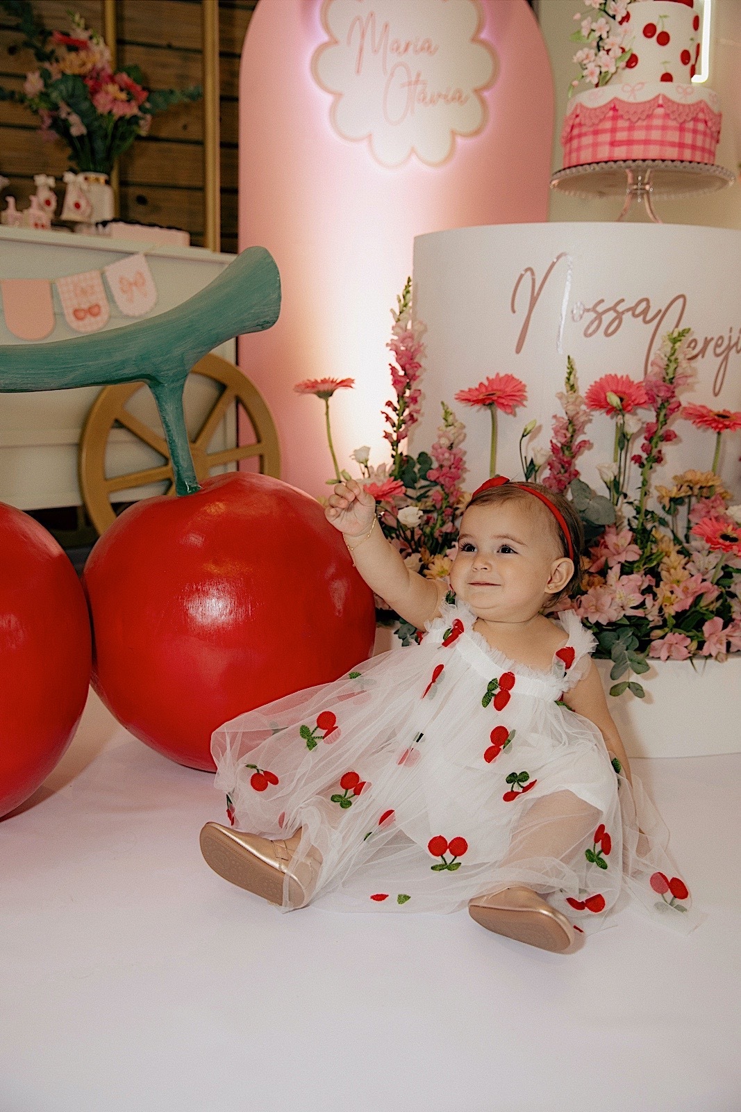 aniversario - aniversario infantil - maria otavia 1 ano - festa de 1 ano - fotografos jaraguá do sul - fotografia de familia - fotografia infantil - chroma fotografia - tema cereja