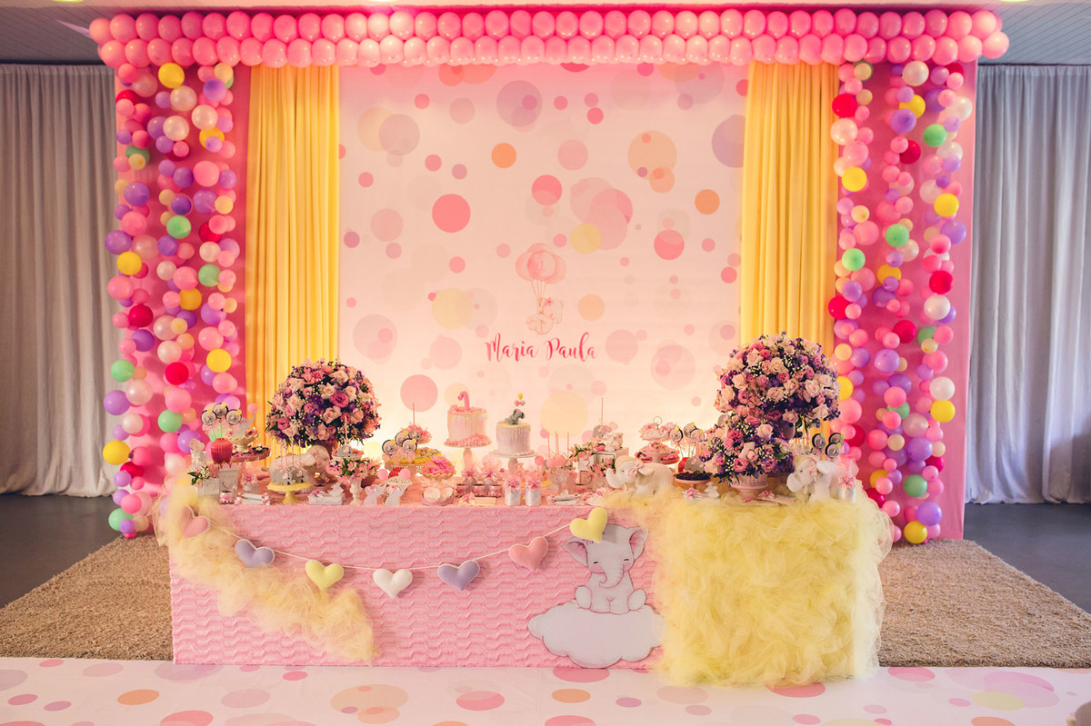 aniversário - Maria Paula 1º Aninho - tema elefante - Jaraguá do Sul - chroma fotografia