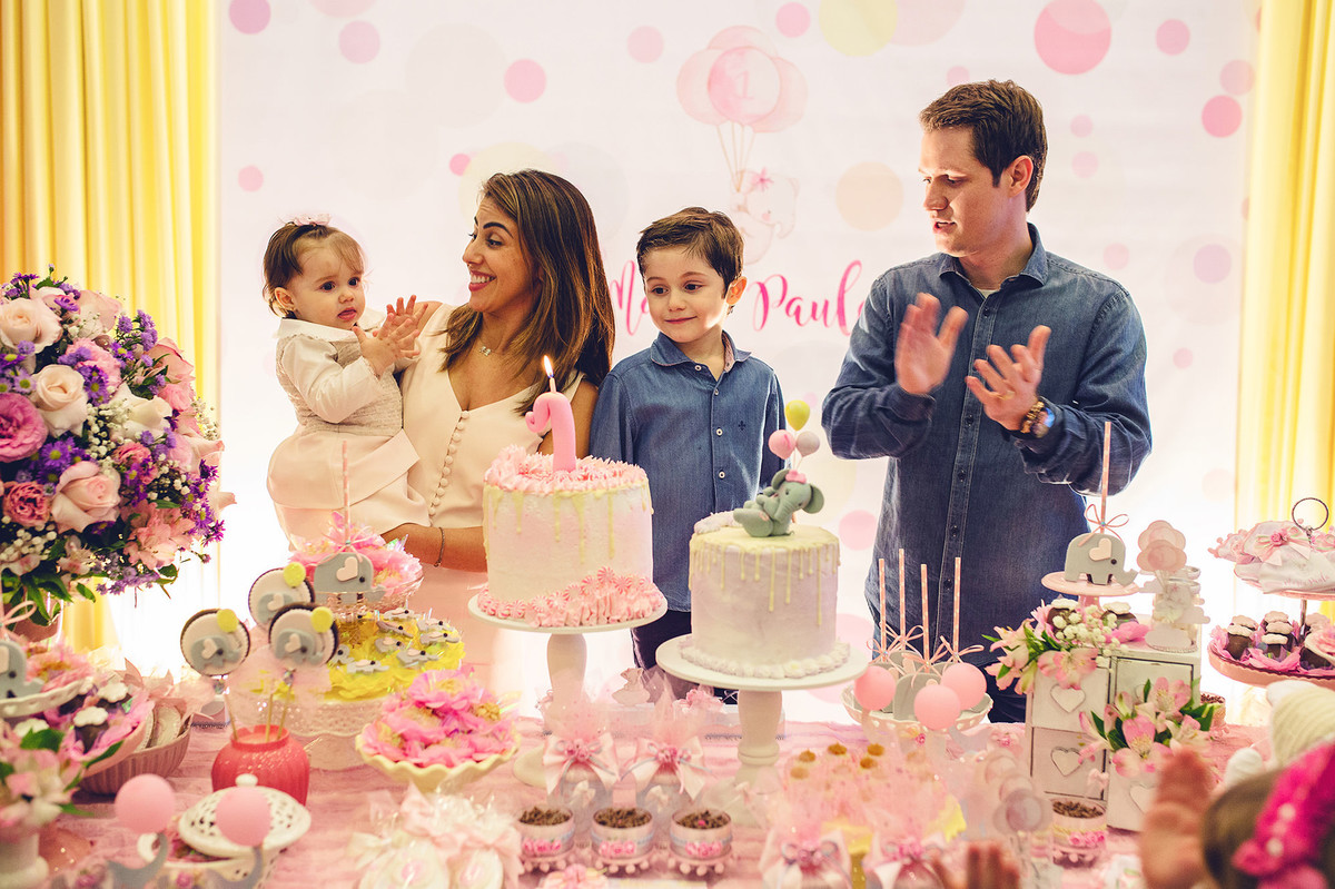 aniversário - Maria Paula 1º Aninho - tema elefante - Jaraguá do Sul - chroma fotografia