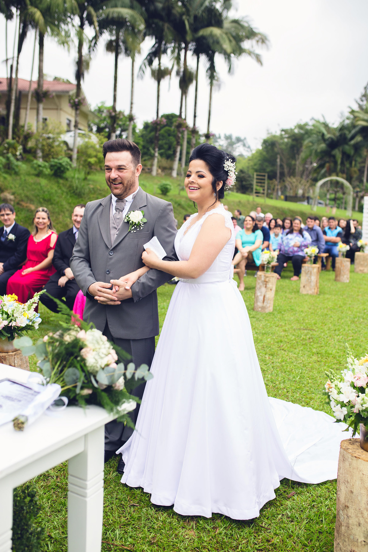 casamento - Lucimar _ Jaison - casamento ao ar livre - casamento de dia - fotografos de jaraguá do sul - cerimônia - chroma fotografia