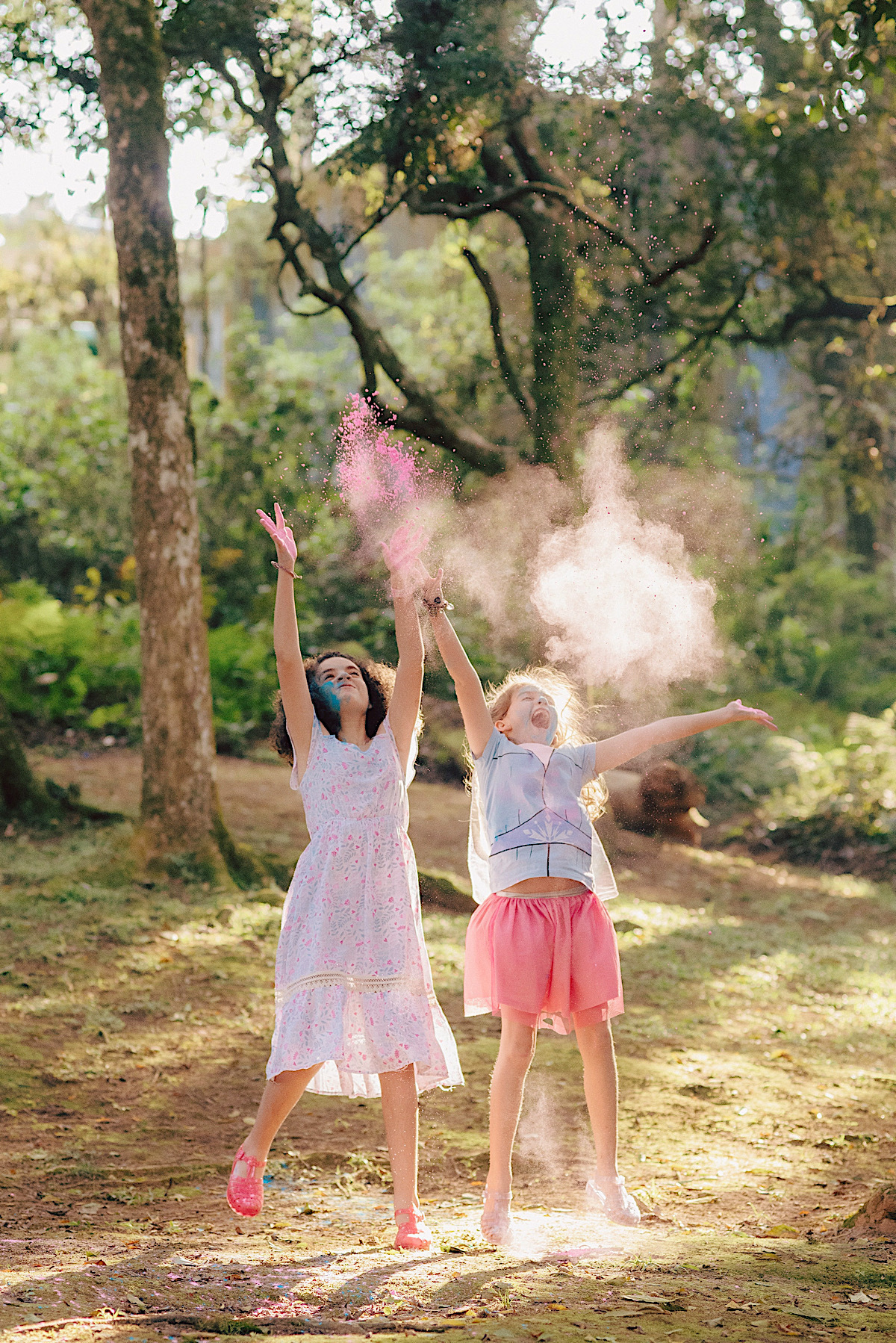 ensaio familia - ensaio com pozinho colorido - po colorido - ensaio divertido - ensaio ao ar livre - chroma fotografia - sao bento do sul