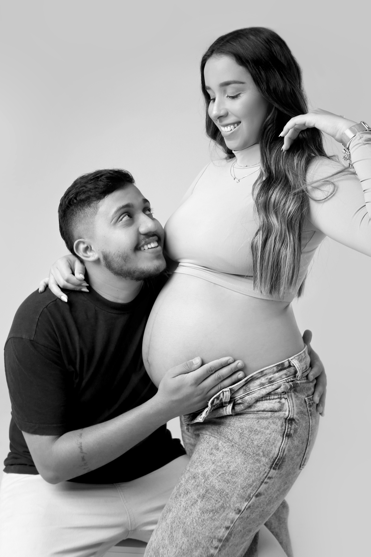 Ensaio gestante em estúdio