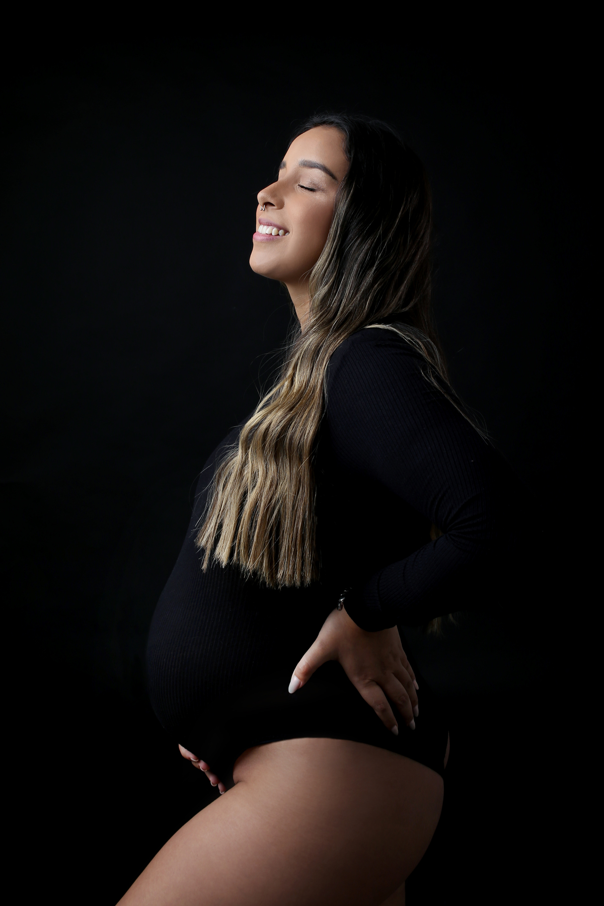 Ensaio gestante em estúdio