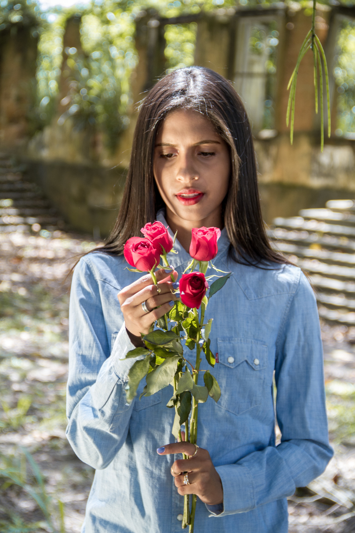 ensaio feminino 18 anos com rosa
